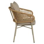 Πολυθρόνα Κήπου ArteLibre BARRA Μπεζ/Φυσικό Αλουμίνιο/Rattan 60x56x84cm