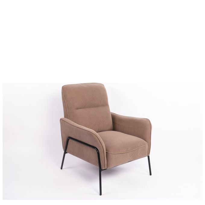 Πολυθρόνα ArteLibre ELAN Taupe Ύφασμα Κοτλέ/Μέταλλο 94x77x82cm