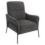 Πολυθρόνα ArteLibre ELAN Γκρι Σκούρο Ύφασμα Κοτλέ/Μέταλλο 94x77x82cm