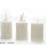 Χριστουγεννιάτικο Κερί Κυλινδρικό Λευκό Φ7x10cm