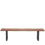 Παγκάκι Τραπεζαρίας ArteLibre AEMON Σκούρο Ακακία/Μαύρο Μέταλλο/MDF 180x40x47cm