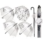 Ομπρέλα Dome Διάφανη Με Σχέδιο Και Αυτόματο Άνοιγμα 85cm Σε 4 Σχέδια