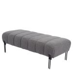 Παγκάκι Ottoman ArteLibre KUBO Γκρι Ύφασμα Teddy/Μέταλλο 40x116.5x50cm