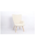 Πολυθρόνα ArteLibre LIRA Κρεμ Ύφασμα Κοτλέ/Ξύλο 94.5x64x70.5cm