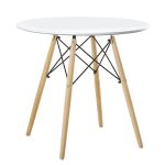 Τραπέζι ArteLibre RAPTOR Λευκό MDF/Ξύλο Φ80x74cm
