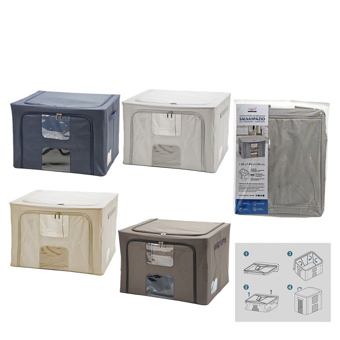 Κουτί Αποθήκευσης Με Παράθυρο 72L 50x40x34cm Σε 4 Χρώματα