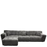 Καναπές Γωνιακός ArteLibre ORVELLA Γκρι Ύφασμα 363x194x80cm