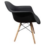 Καρέκλα ArteLibre ECLORA Μαύρο/Φυσικό PP/Ξύλο/Μέταλλο 63x58x78cm