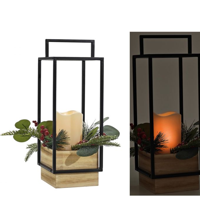 Χριστουγεννιάτικο Φανάρι Με Κερί 40cm
