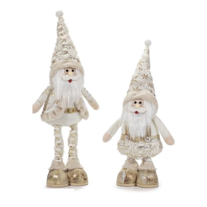 Χριστουγεννιάτικος Άγιος Βασίλης Επεκτεινόμενος 45-55cm Λευκό/Χρυσό Σε 2 Σχέδια