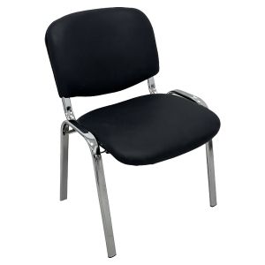 Καρέκλα Επισκέπτη ArteLibre STEELIX Μαύρο/Ασημί PVC/Μέταλλο 58x54x77cm