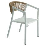 Πολυθρόνα Κήπου ArteLibre FIJI Λευκό/Φυσικό Αλουμίνιο/Rattan 56x60x78cm