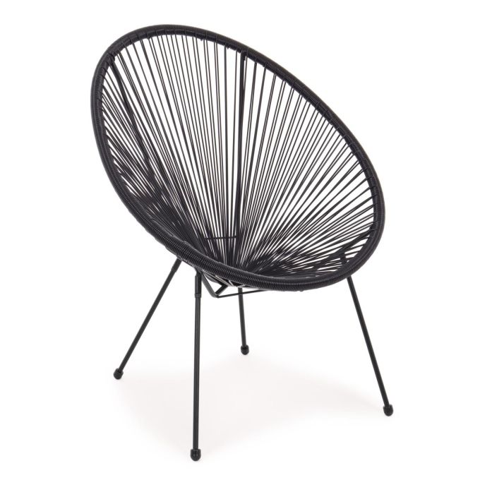 Πολυθρόνα ArteLibre Rattan Saturn Μαύρο 72x78x89cm