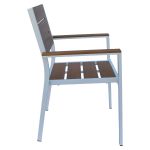 Πολυθρόνα Κήπου ArteLibre TOBAGO Λευκό/Καρυδί Αλουμίνιο/Ξύλο 55x55x86cm