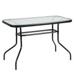 Τραπέζι Κήπου ArteLibre VULCAN Μαύρο Μέταλλο/Γυαλί 110x60x70cm