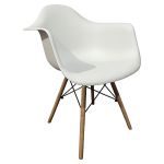 Καρέκλα ArteLibre ECLORA Λευκό/Φυσικό PP/Ξύλο/Μέταλλο 63x58x78cm
