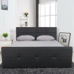 Κρεβάτι ArteLibre ANEMONE Μαύρο PU Με Αποθηκευτικό Χώρο 217.5x170.5x100cm(Στρώμα 160x200cm)