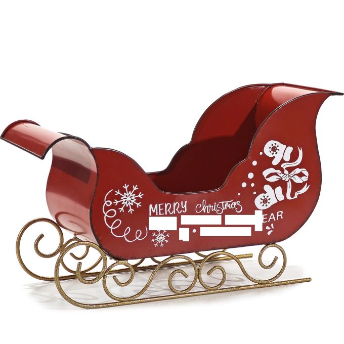 Χριστουγεννιάτικο Έλκηθρο Μεταλλικό 40.5x24cm