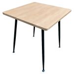 Τραπέζι Τραπεζαρίας ArteLibre TIMBERON Φυσικό/Μαύρο MDF/Μέταλλο 70x70x75cm