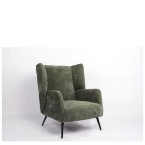 Πολυθρόνα ArteLibre NORA Πράσινο Ύφασμα/Μέταλλο 100x80x89cm