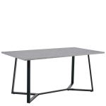 Τραπέζι Τραπεζαρίας ArteLibre DUNSMERE Γκρι Μάρμαρο/Μαύρο Μέταλλο/Μοριοσανίδα 160x90x75cm