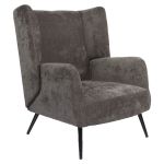 Πολυθρόνα ArteLibre NORA Γκρι Ύφασμα/Μέταλλο 100x80x89cm