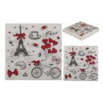Χαρτοπετσέτες 'Paris' Τρίφυλλες Λευκό 33x33cm Σετ 20Τμχ