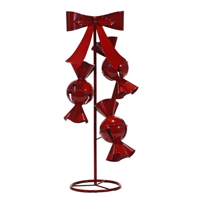 Χριστουγεννιάτικη Διακόσμηση Με Φιόγκο Και Καραμέλες Κόκκινο 61cm
