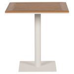 Τραπέζι Κήπου ArteLibre NAMIBIA Λευκό/Καρυδί Αλουμίνιο/Polywood 60x60x72cm