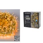 1000 LED Θερμό Λευκό Με Διαφανές Καλώδιο Και Πρόγραμμα