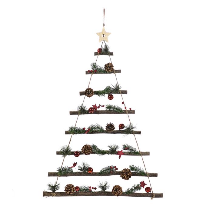 Χριστουγεννιάτικο Κρεμαστό Διακοσμητικό Με Κόκκινες Μπάλες 80cm