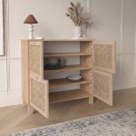 Κονσόλα ArteLibre AESIR Φυσικό Μοριοσανίδα/Rattan 90x35x85.2cm