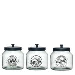 Βάζο Γυαλί Με Μαύρο Καπάκι 250cl Σε 3 Σχέδια
