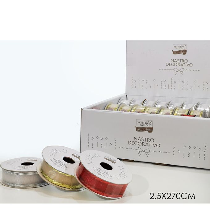 Χριστουγεννιάτικη Κορδέλα Πολύχρωμο 2.5x270cm Σε 3 Σχέδια
