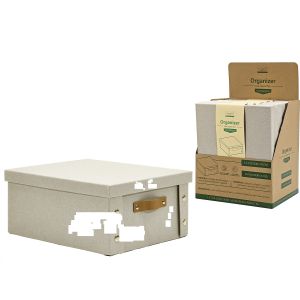Κουτί Αποθήκευσης Μπεζ Πολυεστέρας 31x26x14cm