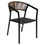 Πολυθρόνα Κήπου ArteLibre FIJI Μαύρο/Φυσικό Αλουμίνιο/Rattan 56x60x78cm