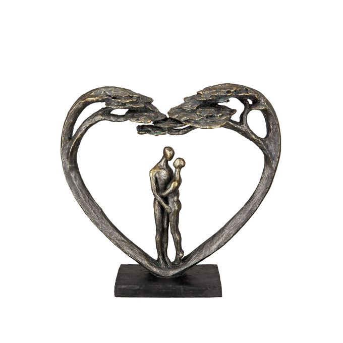 Γλυπτό Καρδιά 'Love Tree' Ζευγάρι Μοτίβο Πολυρεζίνη Μπρονζέ 8x32x31.5cm