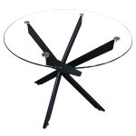 Τραπέζι Τραπεζαρίας ArteLibre GLAZERA Μαύρο/Διάφανο Γυαλί/Μέταλλο Φ90x75cm