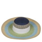 Καπέλο Ψάθινο Χρωματιστό 2% Polyester/98% Ψάθα Μέγεθος One Size 42x42x12cm Σε 2 Χρώματα