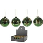 Χριστουγεννιάτικη Μπάλα ΠράσινοΧρυσό 100mm Σε 4 Σχέδια