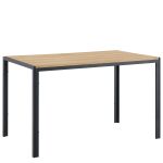 Τραπέζι Τραπεζαρίας ArteLibre CRESTMERE Sonoma/Μαύρο Μέταλλο/Μοριοσανίδα 120x70x75cm