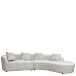 Καναπές MONTARO ArteLibre Γκρι Ανοιχτό Ύφασμα 140x105x65cm/206x124x68cm