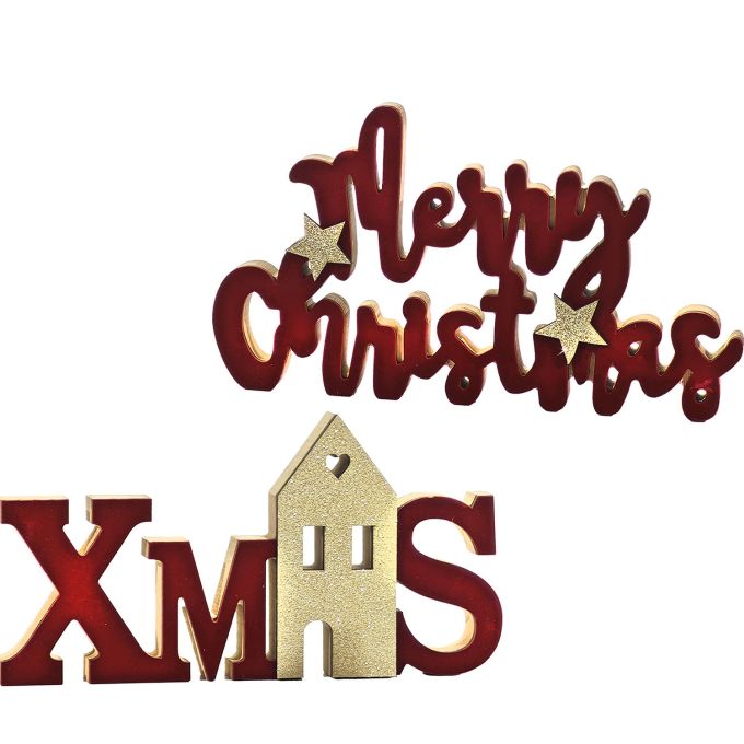 Χριστουγεννιάτικο Ξύλινο Διακοσμητικό Κόκκινο 15cm Σε 2 Σχέδια