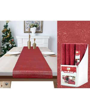 Χριστουγεννιάτικος Runner Τραπεζιού Κόκκινο 40x180cm