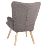 Πολυθρόνα ArteLibre LIRA Γκρι Ύφασμα Κοτλέ/Ξύλο 94.5x64x70.5cm
