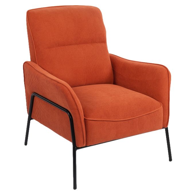 Πολυθρόνα ArteLibre ELAN Σάπιο Μήλο Ύφασμα Κοτλέ/Μέταλλο 94x77x82cm
