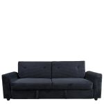 Καναπές Κρεβάτι ArteLibre VALMERO Μαύρο Ύφασμα/Ξύλο 216x85x85cm