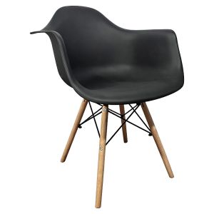 Καρέκλα ArteLibre ECLORA Μαύρο/Φυσικό PP/Ξύλο/Μέταλλο 63x58x78cm