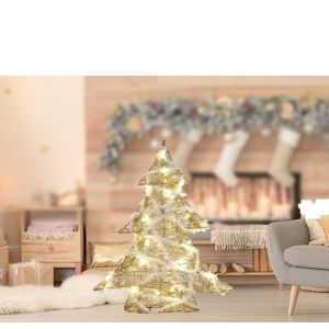 Χριστουγεννιάτικο Δέντρο Με 30 MicroLED Χρυσό 40cm