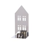 Κηροπήγιο Σπιτάκι 'Casita' Ατσάλι Ασημί 7x9.5x20cm